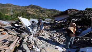 زلزال في إندونيسيا في أغسطس/آب 2018 (آديك بيري/فرانس برس)