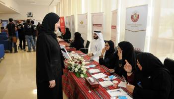 معرض لطلاب معهد الدوحة (العربي الجديد)