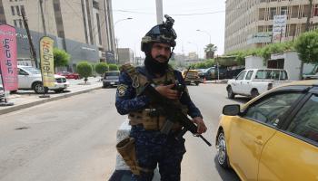 العراق/بغداد/إجراءات أمنية/الشرطة العراقية/أحمد الربيعي/فرانس برس
