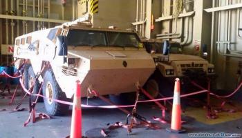 باخرة تحمل معدات عسكرية قبل وصولها لقوات حفتر بليبيا