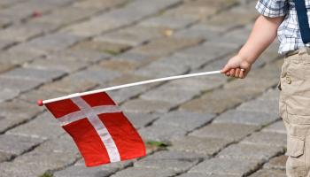 طفل يحمل علم الدنمارك - مجتمع