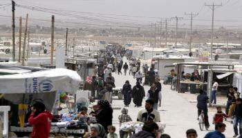 سوق في مخيمات اللاجئين السوريين بالأردن