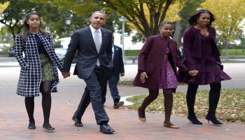 عائلة أوباما تستعد لمغادرة البيت الأبيض (شون ثيوبول/ Getty)