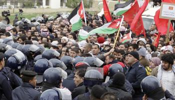 مظاهرات أمام السفارة الاسرائيلية في عمان