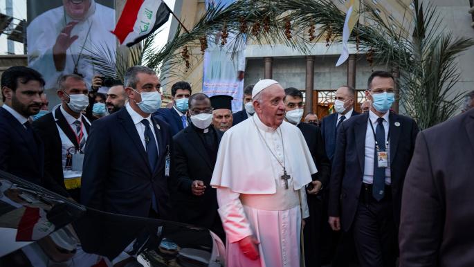 البابا فرنسيس يصل إلى النجف للقاء السيستاني