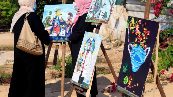IMG 8589%20copy 0 - فنانو غزة ينشرون التوعية بمخاطر كورونا 