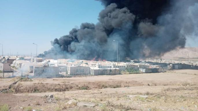 حريق يلتهم 100 خيمة للنازحين في كردستان العراق