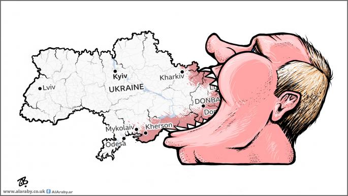 كاريكاتير بوتين اوكرانيا/ حجاج