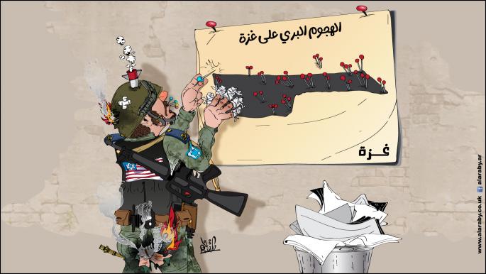 كاريكاتير الهجوم البري على غزة / نجم