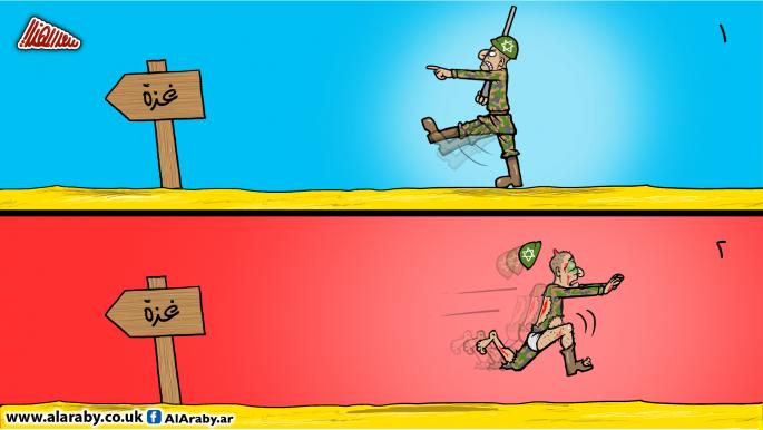 كاريكاتير هروب جنود الاحتلال / المهندي