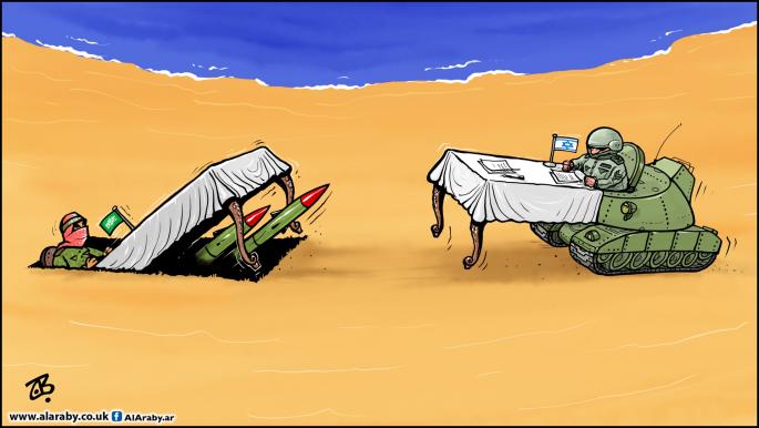 كاريكاتير مفاوضات التهدئة / حجاج