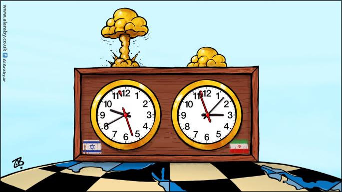 كاريكاتير الرد الايراني والرد الاسرائيلي / حجاج