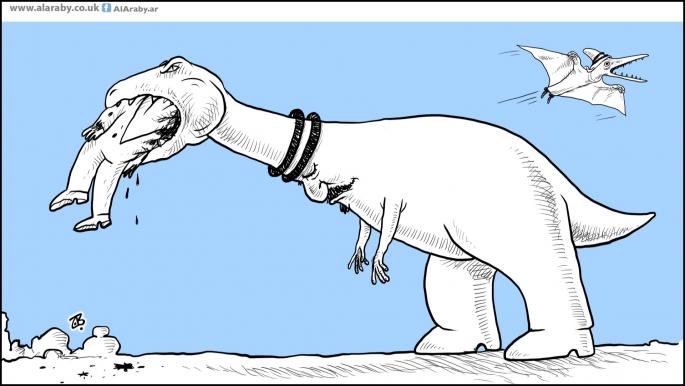 كاريكاتير ديناصور عربي / حجاج