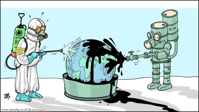 كاريكاتير  اوبك وكورونا / حجاج