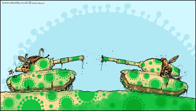 كاريكاتير الحرب والكورونا / حجاج