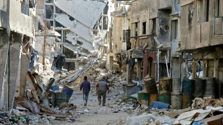 سياسة/حي التضامن في سورية/(لؤي بشار/فرانس برس)