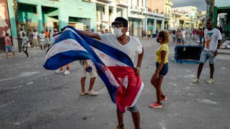 احتجاجات بكوبا (ادالبرتو روكي/ فرانس برس)
