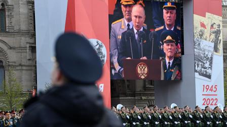 الرئيس الروسي فلاديمير بوتين في ذكرى يوم النصر (كيريل كودريافتسيف/فرانس برس)
