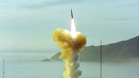 Getty-An LGM-30 Minuteman I Intercontinental ballistic Missile (ICBM) is l