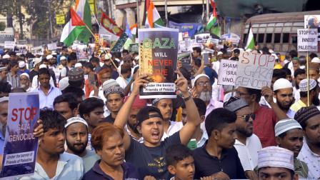 الهند/تظاهرة في كالكوتا تضامناً مع غزة (Getty)