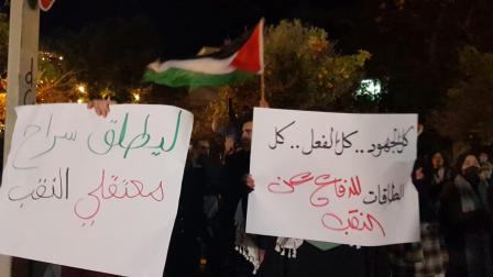 وقفة تضامن مع أهالي النقب في حيفا (العربي الجديد)