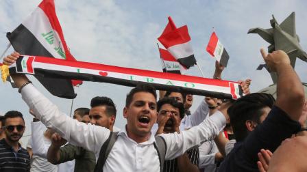 من احتجاجات أكتوبر 2019 في بغداد (فرانس برس)