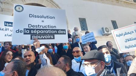 احتجاجات لقضاة تونس (العربي الجديد)