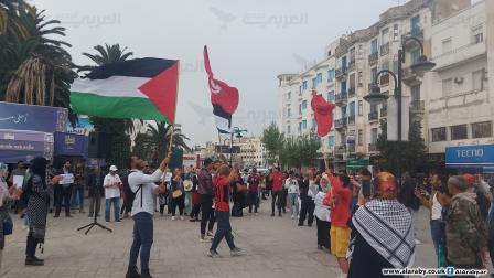 وقفة تضامن مع فلسطين بتونس (العربي الجديد)