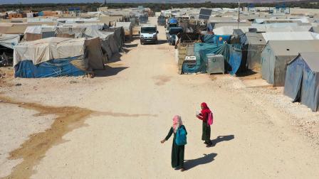 مخيم نزوح في معرة مصرين في إدلب في سورية (عمر حاج قدور/ فرانس برس)