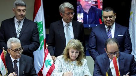 لبنان/توقيع اتفاقية الكهرباء مع مصر وسورية/ (رويترز)