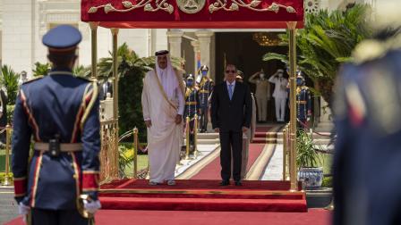 أمير قطر والسيسي في قصر الاتحادية (الأناضول)