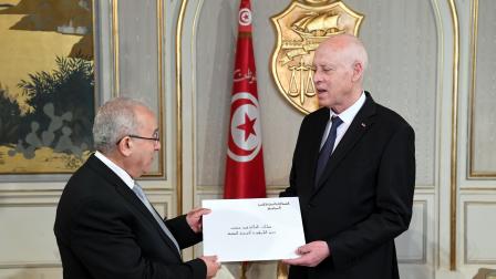 الرئيس التونسي خلال استقباله لعمامرة اليوم (الرئاسة التونسية)