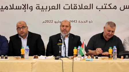 خليل الحية في لقاء نظمته حماس في غزة 28 يوليو (عبد الحكيم أبو رياش)