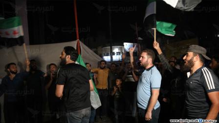احتجاجات بإدلب بشأن تصريحات حول التطبيع مع الأسد (العربي الجديد)