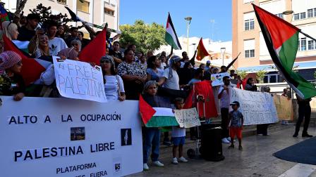 من تظاهرة تضامنية مع فلسطين، ألمرية، إسبانيا، 27 تشرين الأول/ أكتوبر (العربي الجديد)
