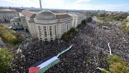 تظاهرات في واشنطن تضامناً مع غزة (الأناضول)