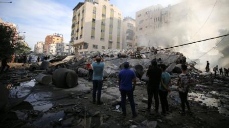 مدينة غزة وسط العدوان الإسرائيلي في أكتوبر 2023 (مجدي فتحي/ Getty)