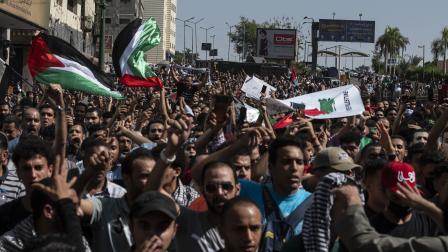 تظاهرات نصرة غزة في القاهرة من الأزهر إلى ميدان التحرير في 20 أكتوبر 2023 (محمد حسام/ Getty)