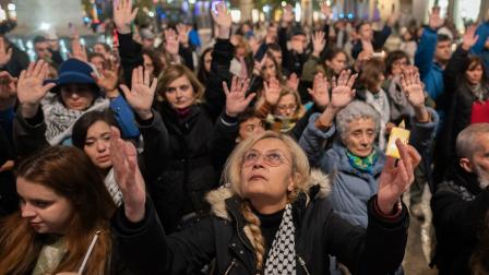 من تظاهرة تضامنية وسط مدريد مع الشعب الفلسطيني، 1 تشرين الثاني/ نوفمبر (Getty)