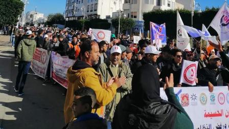 تحرك احتجاجي لأساتذة المغرب في ديسمبر 2023 (التنسيق الوطني لقطاع التعليم/ فيسبوك)