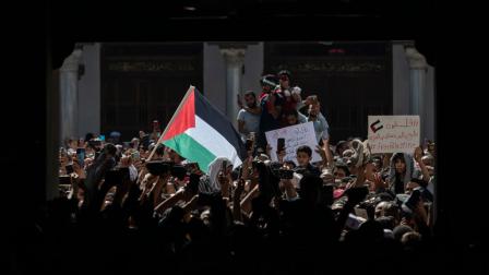تظاهرة دعم لقطاع غزة في القاهرة في مصر - 20 أكتوبر 2023 (محمد حسام/ Getty)
