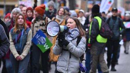 غريتا تونبرغ وتحرك من أجل المناخ في استوكهولم في السويد - 19 إبريل 2024 (فرانس برس)
