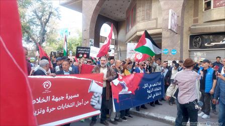 مسيرة لجبهة الخلاص تطالب بتحديد موعد للانتخابات في تونس (العربي الجديد)