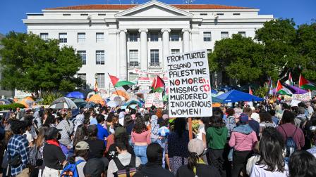 تظاهرة طلابية بجامعة جورج واشنطن ضد إسرائيل/ الأناضول 8 مايو 2024 /getty