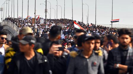 سياسة/احتجاجات العراق/(حيدر حمداني/فرانس برس)