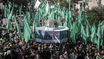 مسيرات لـ"حماس" في غزة احتفالاً بذكرى تأسيسها الـ34 (علي جاد الله/ الأناضول)