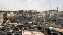 حريق سوق الجمعه بالسيدة عائشة