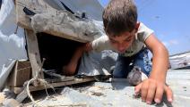 أطفال سوريون لاجئون في لبنان خارج المدارس