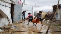 لاجئو لبنان خلال العاصفة 6