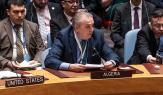 سفير الجزائر عمار بن جامع يتحدث في اجتماع مجلس الأمن حول الوضع في الشرق الأوسط، نيويورك 22 مارس 2024 (Getty)